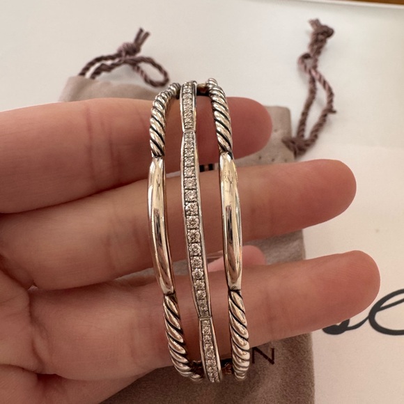 David Yurman Silver Cable Bracelet - Picture 2 of 6